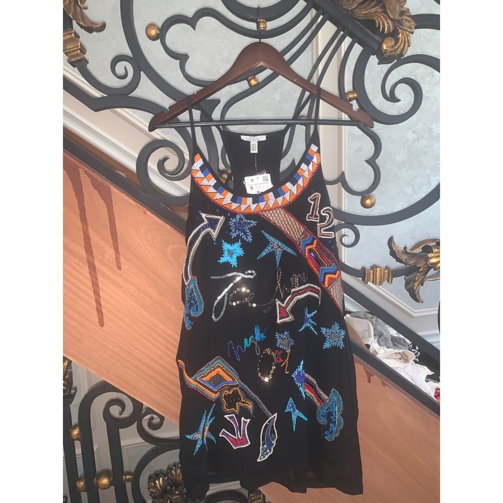 ZARA oversized shirt/dress with beading size Small